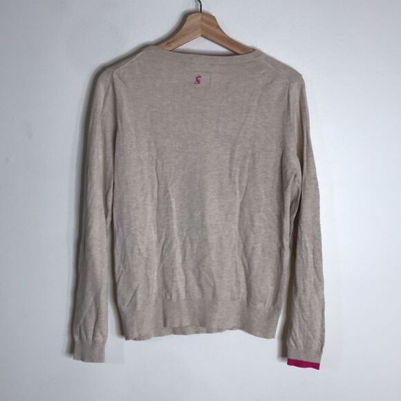 Joules ladies Oat Reindeer Beaded Festive Luxe Sweater top size 6 - Picture 11 of 13